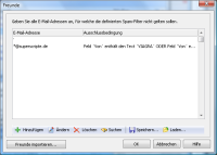 Freundesliste fr E-Mails, die nicht als Spam erkannt werden sollen